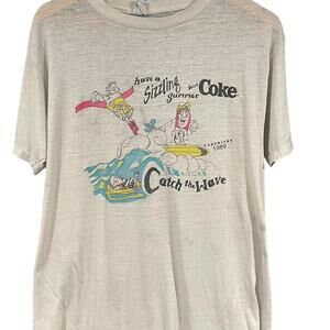 Vintage 80s Catch The Wave 1989 Coke Promo Single Stitch Shirt Adult XL